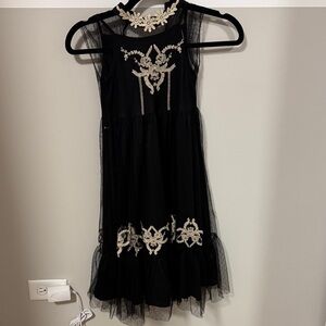 Joyfolie Black and Cream Formal Kids Dress